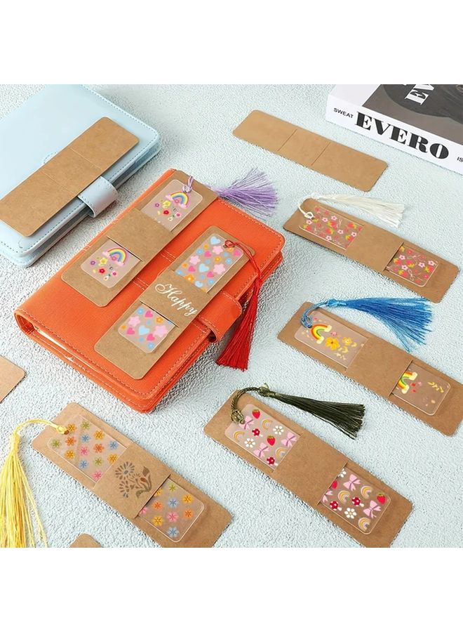96PCS Acrylic Bookmark Set With Colored Tassels DTF Stickers DIY Jewelry Craft Style 4 - Image 2